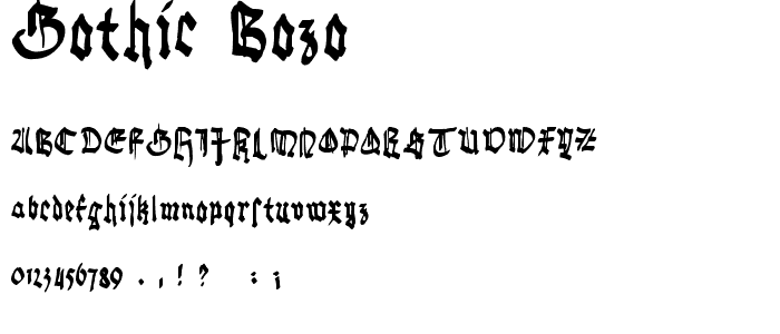 Gothic Bozo font